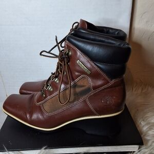 Timberland leather Combo combat boots 8.5‎